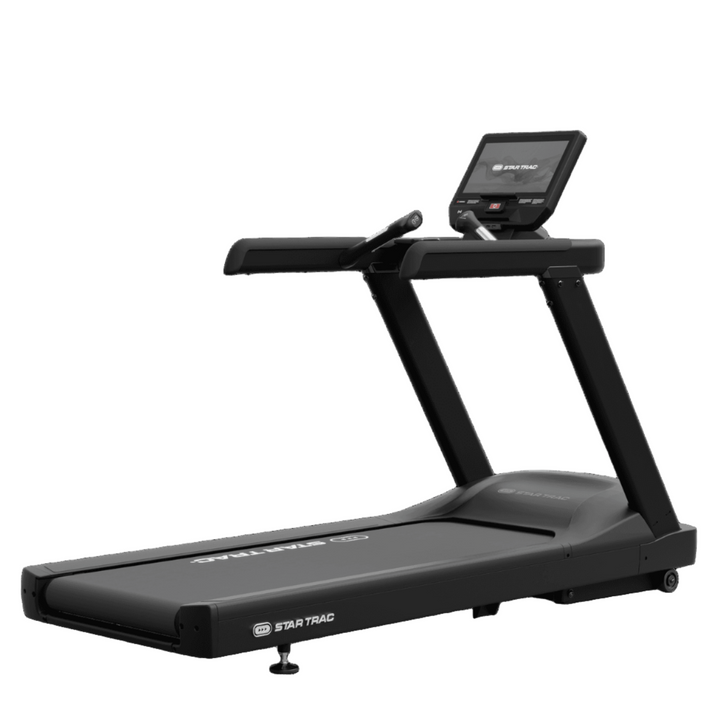 Treadmill with a digital display on a teal background
