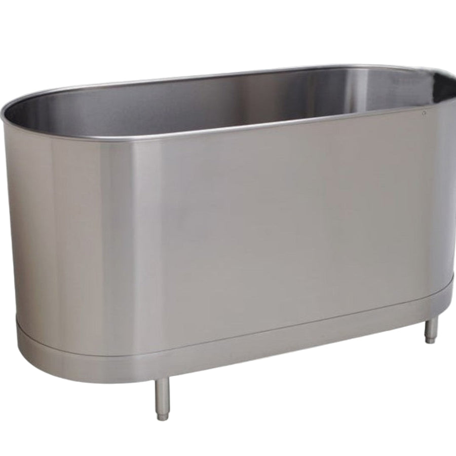 Metallic oval tank on a white background
