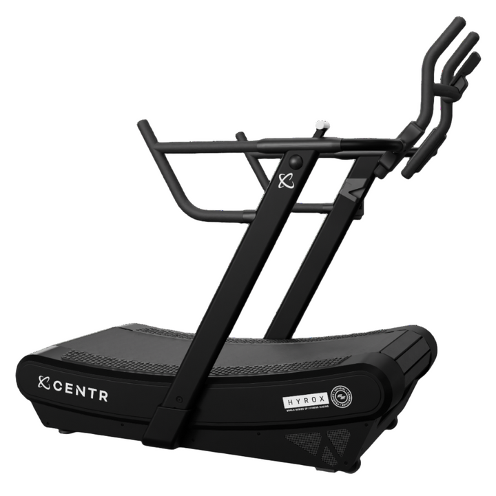 Black elliptical machine with 'X-Centr' branding on a white background