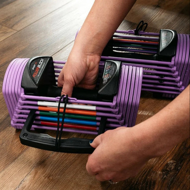 PURPLE POWERBLOCK DUMBBELLS