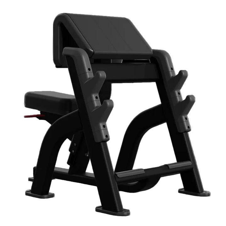 Black weight bench on a transparent background