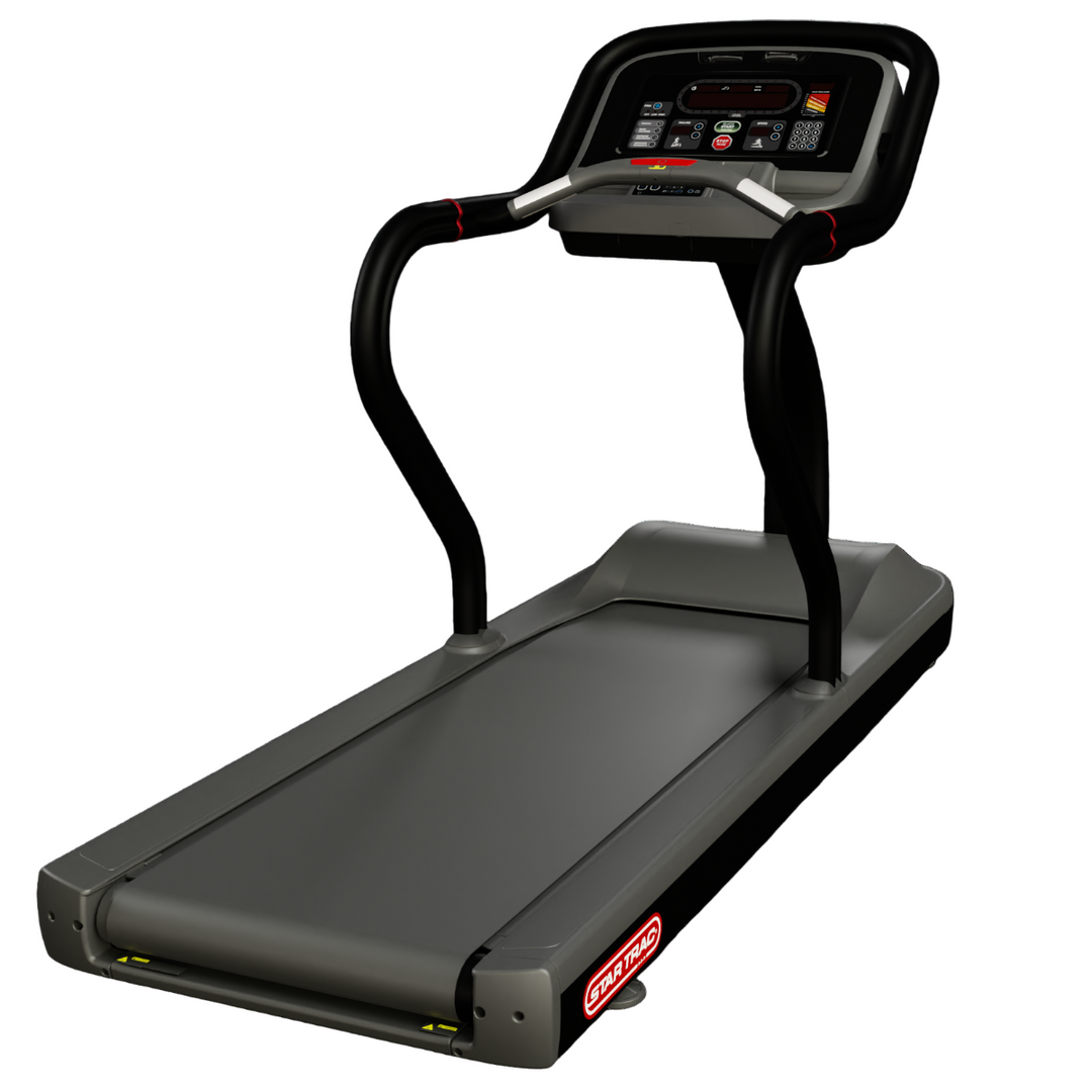 Treadmill with a digital display on a white background