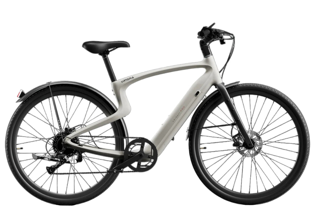 White electric bicycle on a transparent background