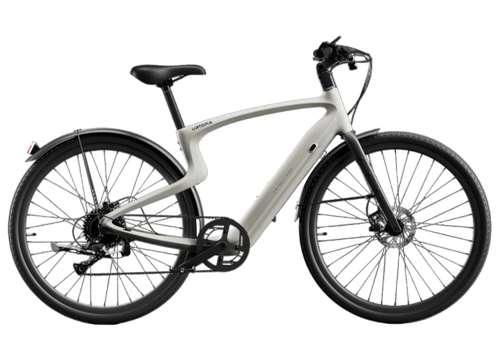 White electric bicycle on a transparent background