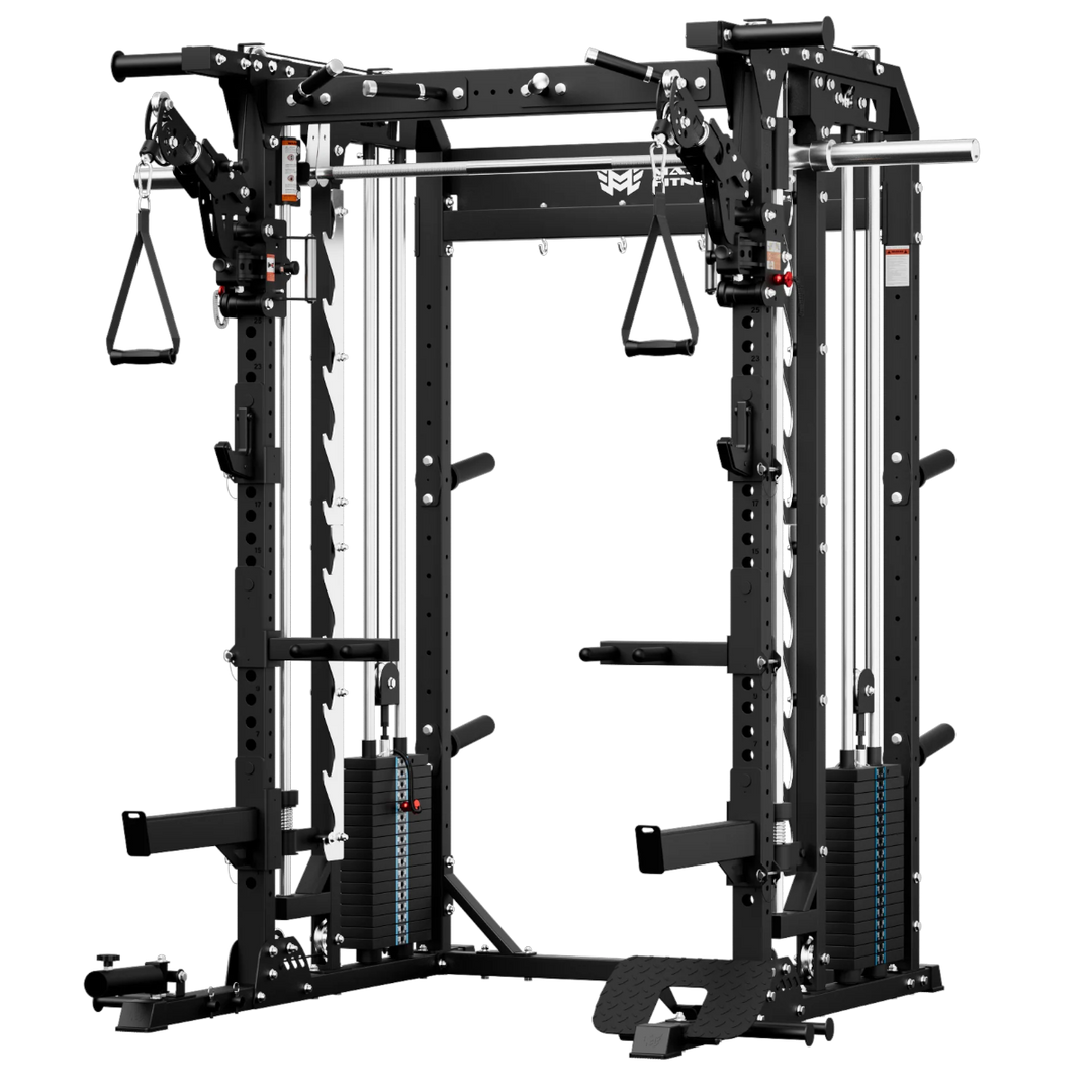 Black gym equipment frame on a white background