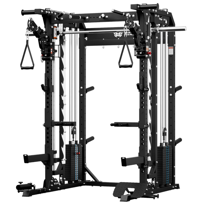 Black gym equipment frame on a white background