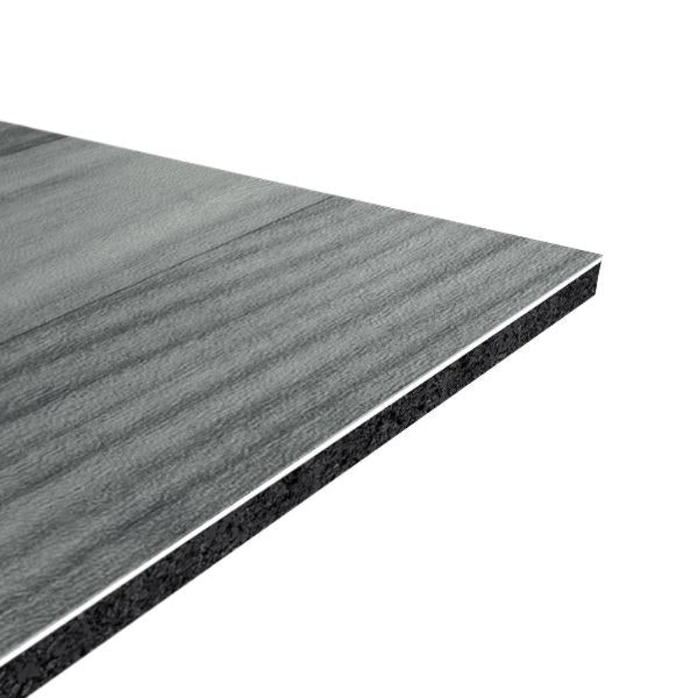 Gray wooden panel on a white background