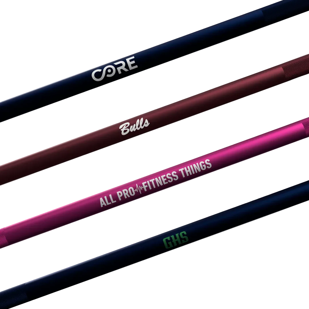 Four exercise bars with different branding on a light gray background