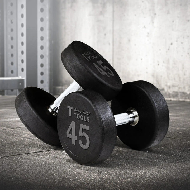 Body-Solid Round Head Rubber Dumbbells