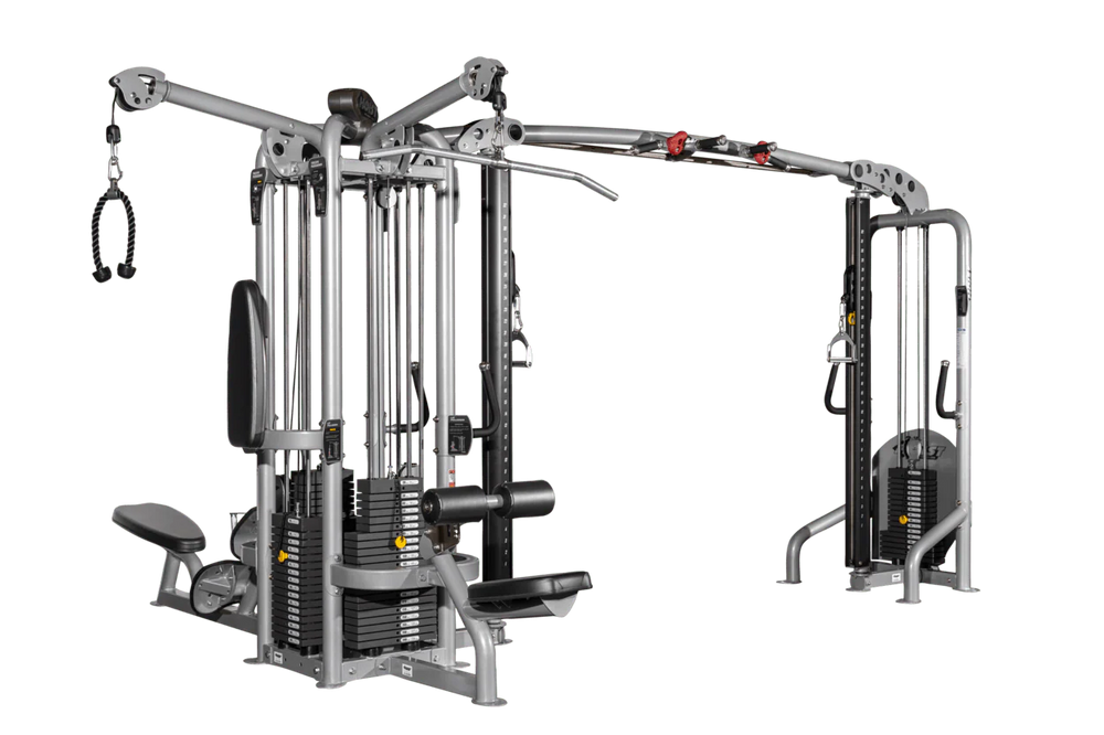 Multigym fitness equipment on a white background