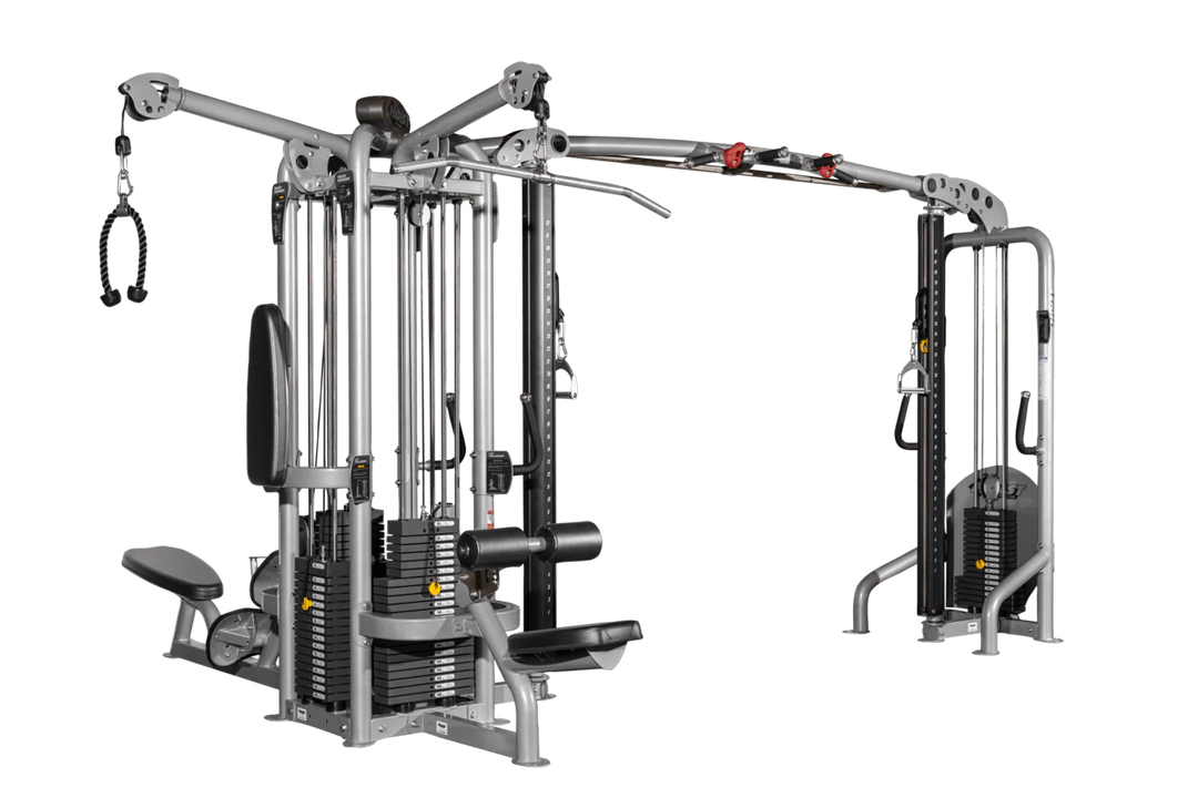 Multigym fitness equipment on a white background