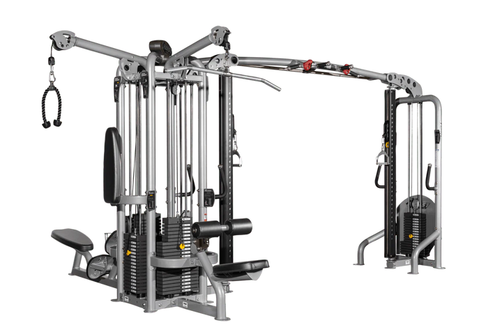 Multigym fitness equipment on a white background