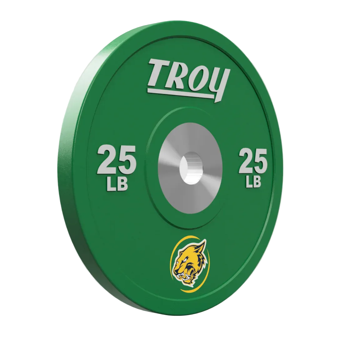 Green weight plate with &