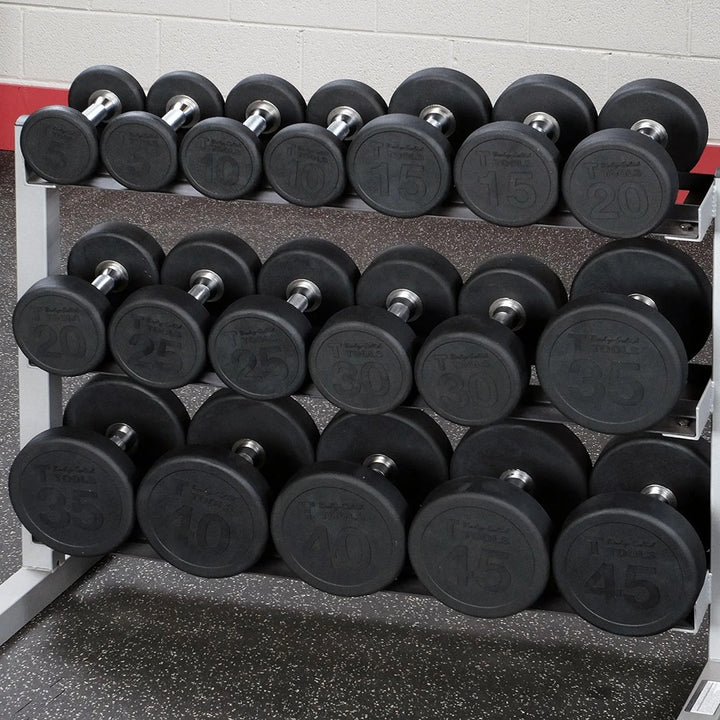 Body-Solid Round Head Rubber Dumbbells