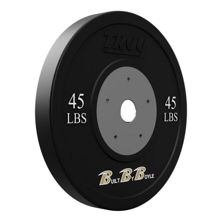 Black weight plate with &