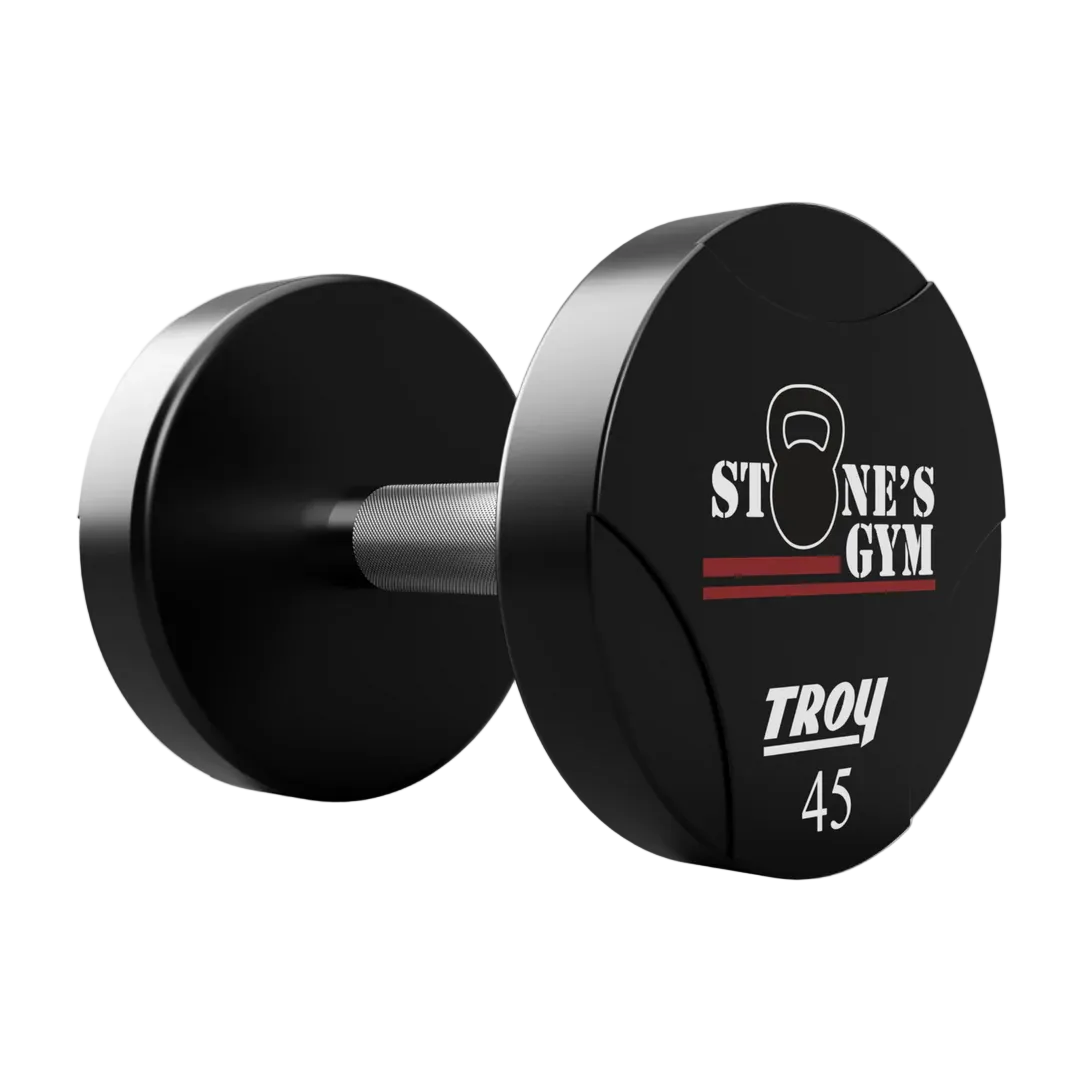 Black dumbbell with &