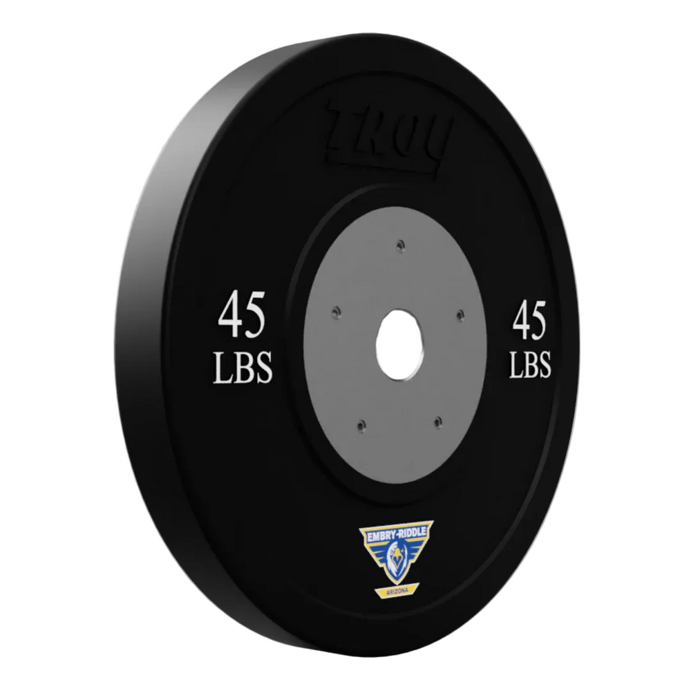 45-pound weight plate with brand logo on a gray background
