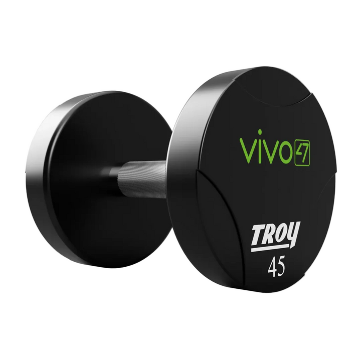 Black dumbbell with &
