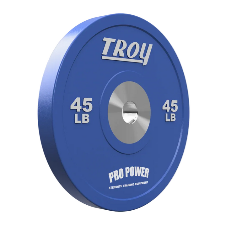 Blue weight plate with &