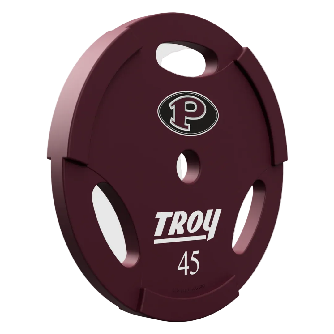 Maroon weight plate with &