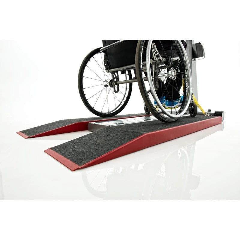 Wheelchair with a ramp on a white background