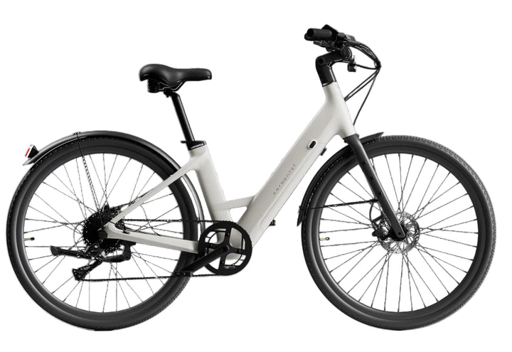 White electric bicycle on a transparent background