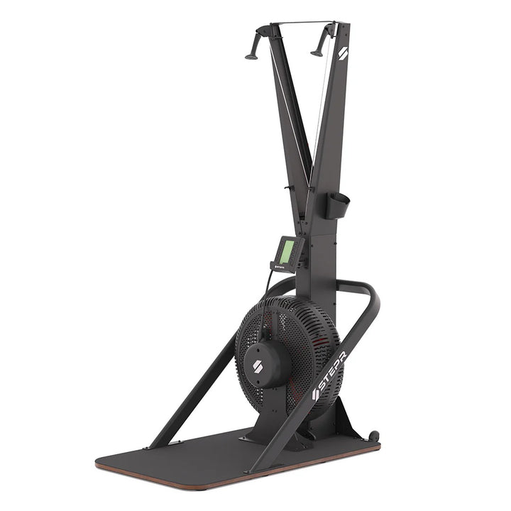 Black exercise upper body ergometer trainer on a white background