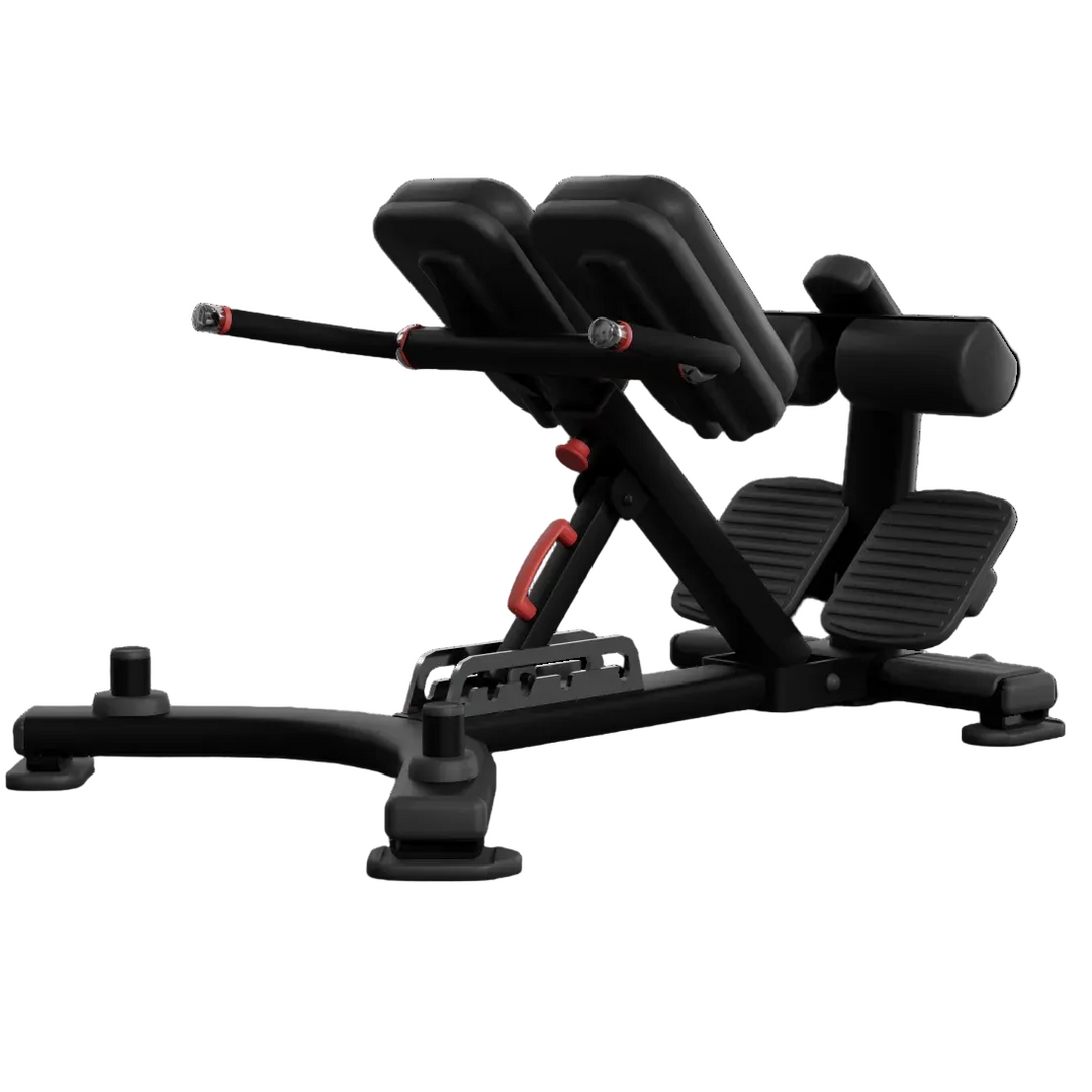 Black adjustable weight bench on a white background