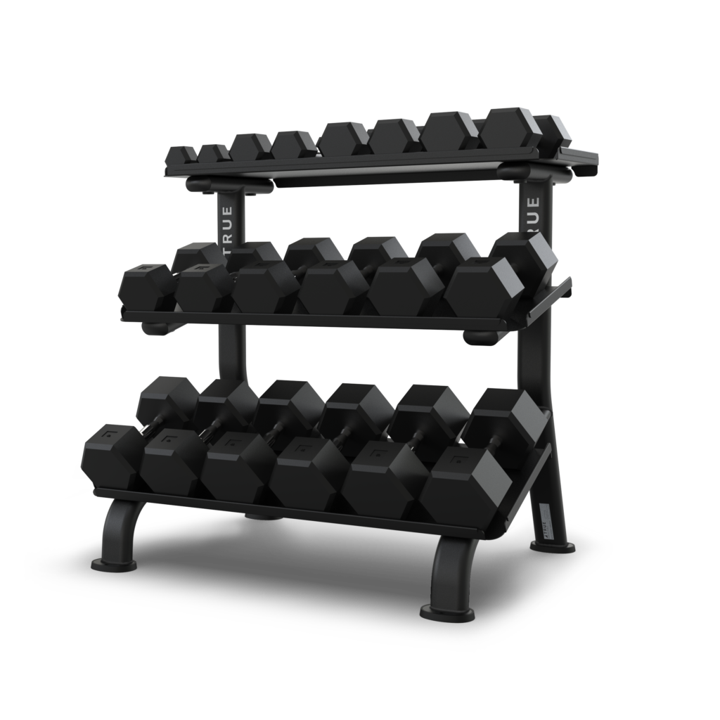 True Fitness FS-24 3-Tier Flat Tray Dumbbell Rack