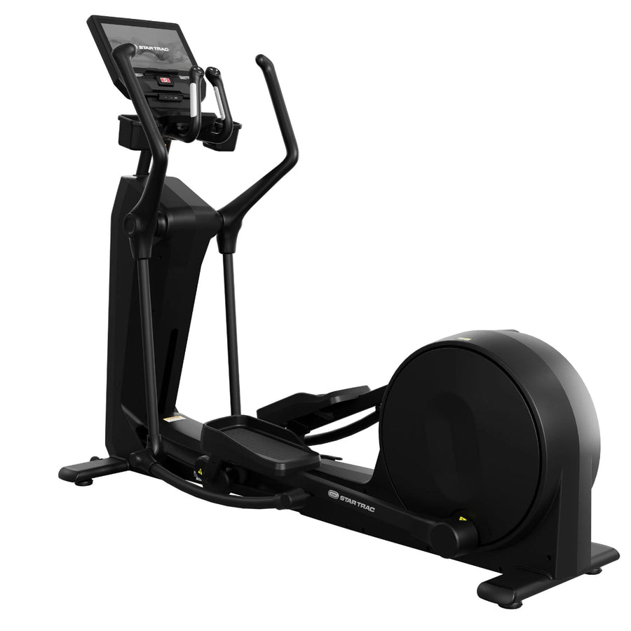 Black elliptical machine on a white background