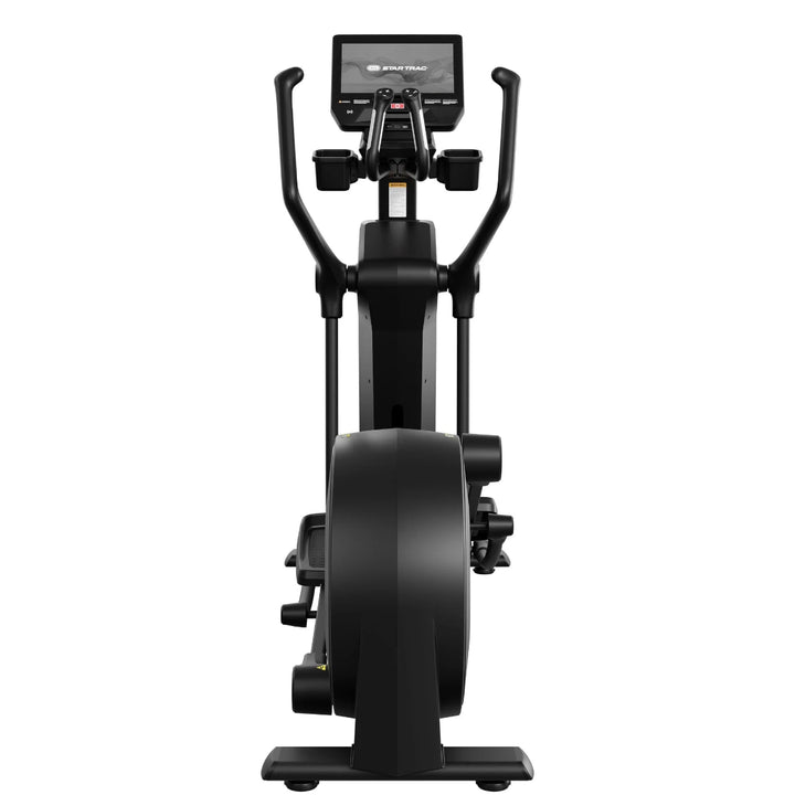 Black elliptical machine on a white background