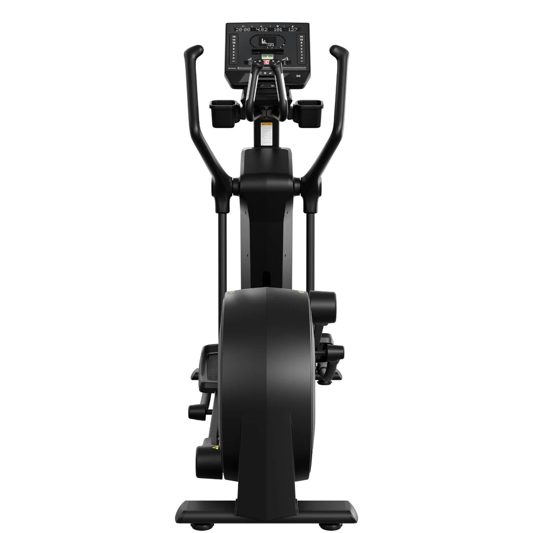 Black elliptical machine on a white background