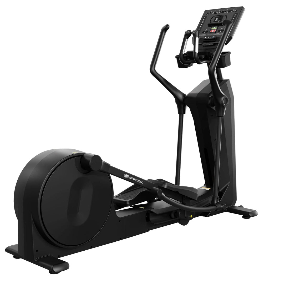 Black elliptical machine on a white background