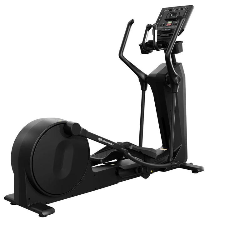 Black elliptical machine on a white background