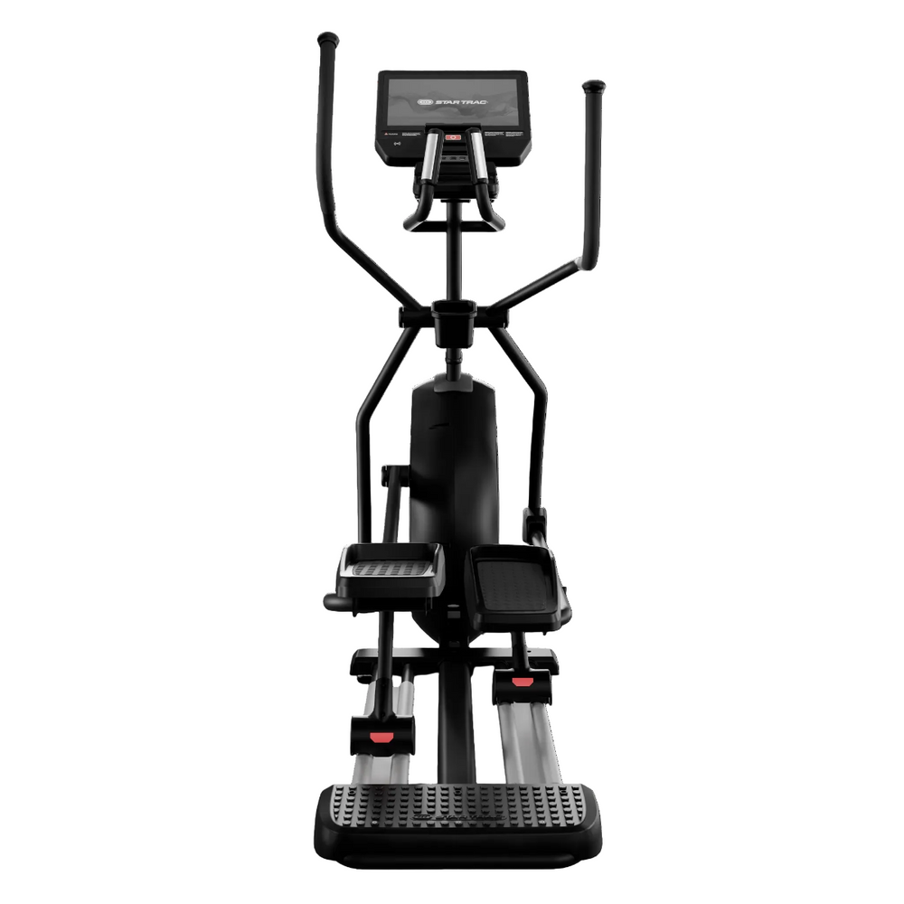 Black elliptical machine on a white background