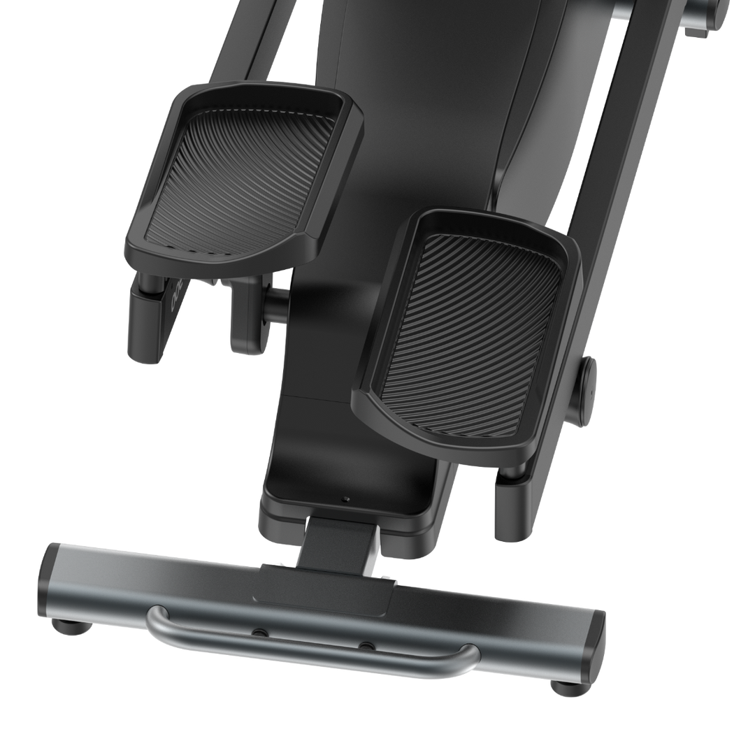 Black elliptical machine on a white background