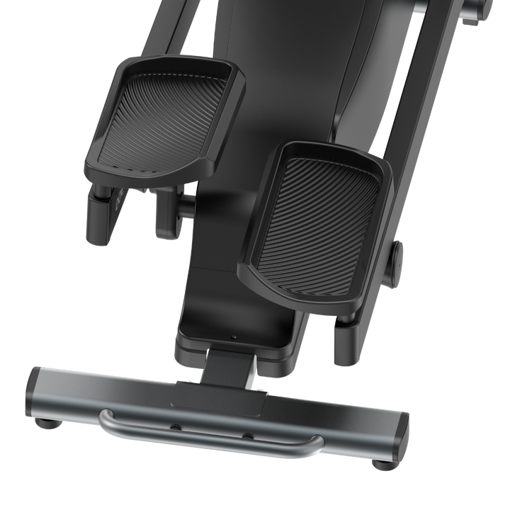 Black elliptical machine on a white background