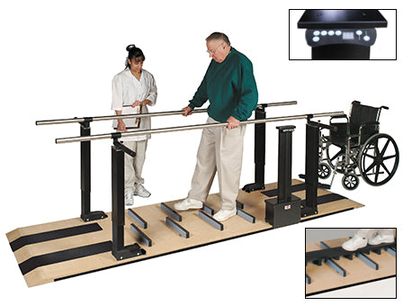 Hausmann 10′ Electric Height Adjustable Parallel Bars with Mobility Platform 1398