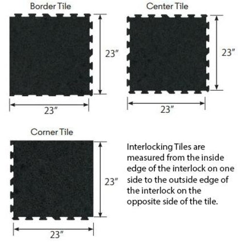 23 x 23 x 8mm Interlocking Puzzle Tile - Flooring