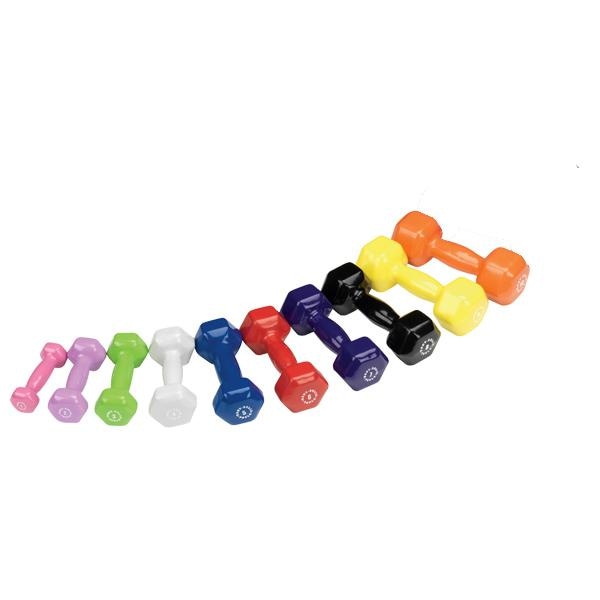 Body-Solid Vinyl Dumbbell Set Pairs 1 - 10 lbs. - Aerobic Dumbbell Packages