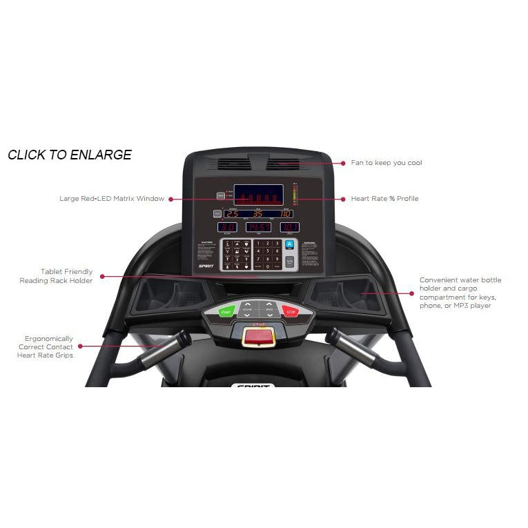 Spirit CT850 Treadmill WITH MEDICAL RAILS - Commercial Treadmills