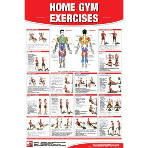 Home Gym Exercises Chart - Handbooks Posters & DVDs
