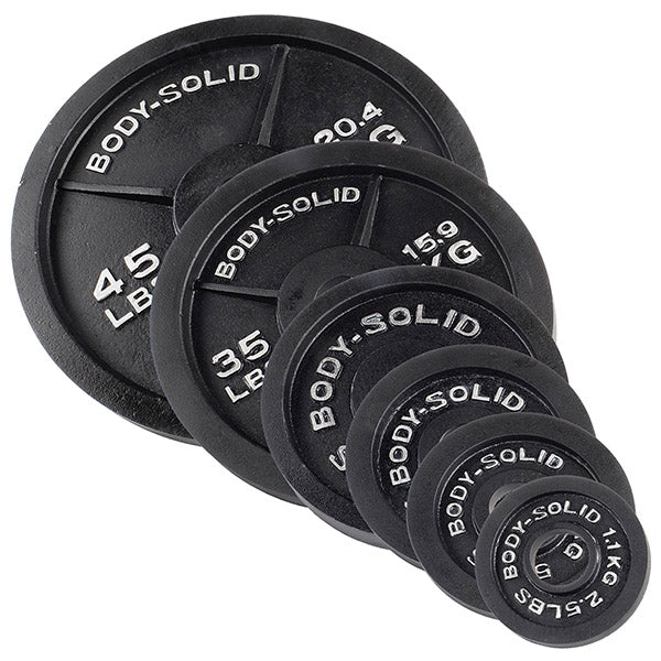 2 Cast Iron Olympic Weight Plate Set (300lb set)