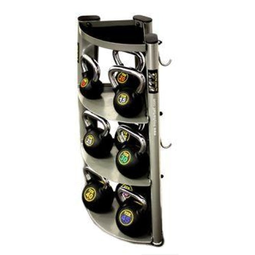 Vertical outlet kettlebell rack